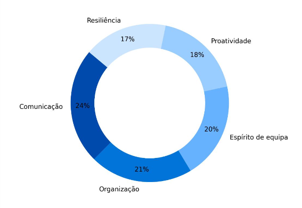Grafico das Competências mais valorizadas pelas empresas